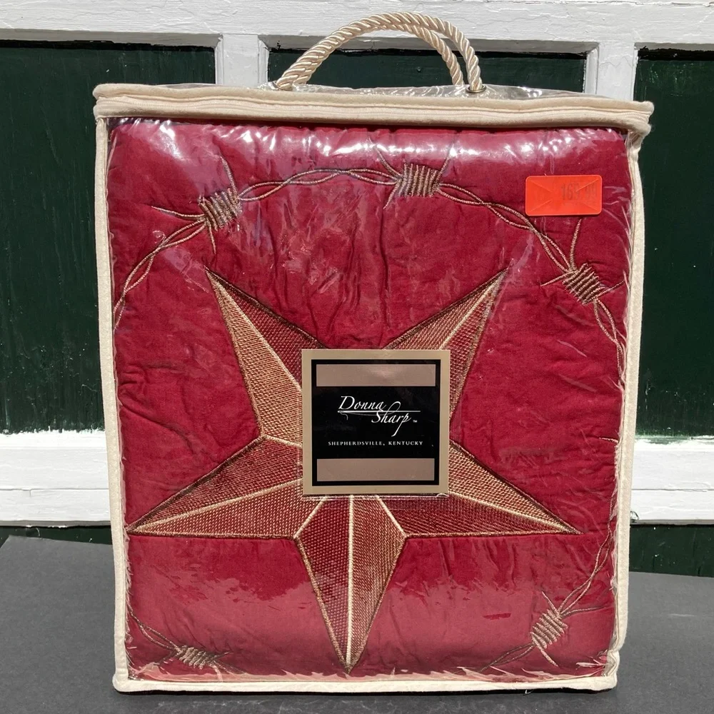 Donna Sharp Quilt Twin True Texas 68” x 90” Lone Star Dark Red Dark Blue New